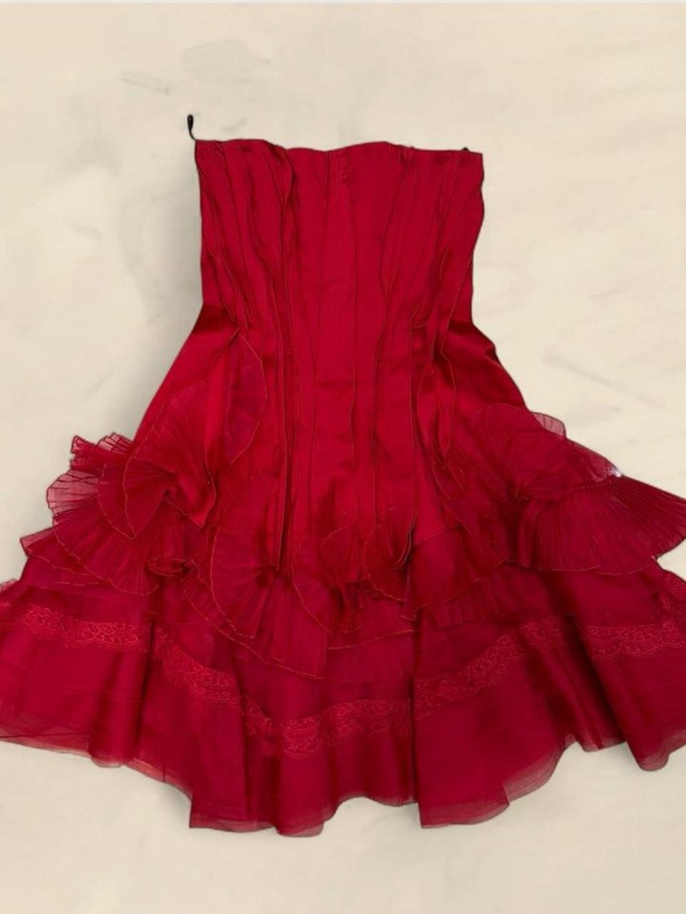 NINA RICCI STRAPLESS SILK DRESS